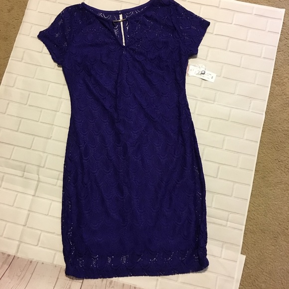 Bisou Bisou Dresses & Skirts - Bisou Bisou Purple Lace Dress Sz 12 New W/ Tags